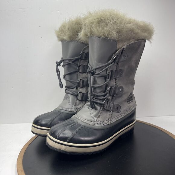 SOREL Winter Boots Joan of Arctic Insulated Waterproof Gray Size 5 Tall Duckboot - Picture 6 of 14